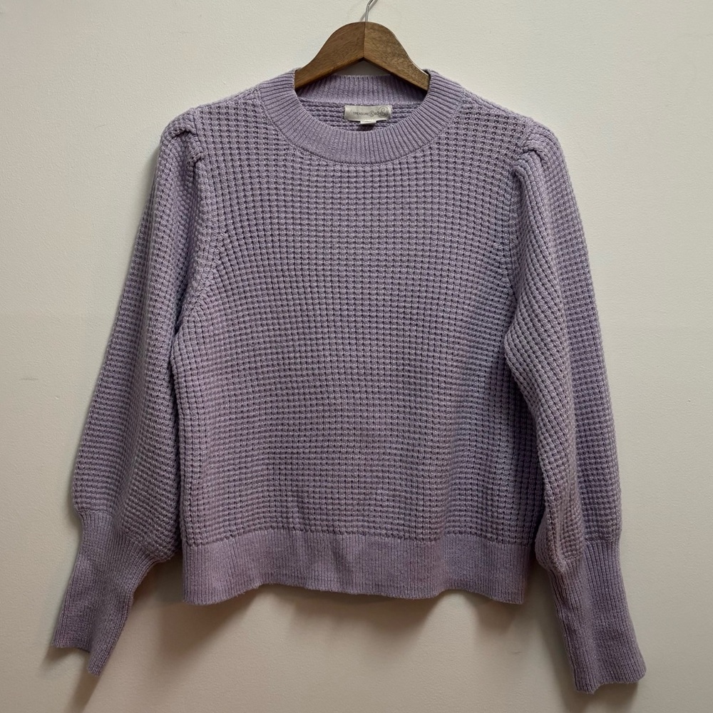 Treasure & Bond Lilac shimmer Knit Sweater